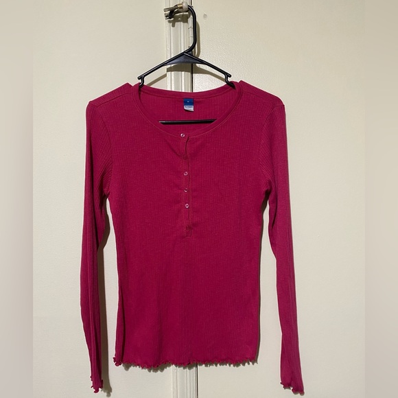 Rib-Knit Long Sleeves Blouse - Picture 1 of 1